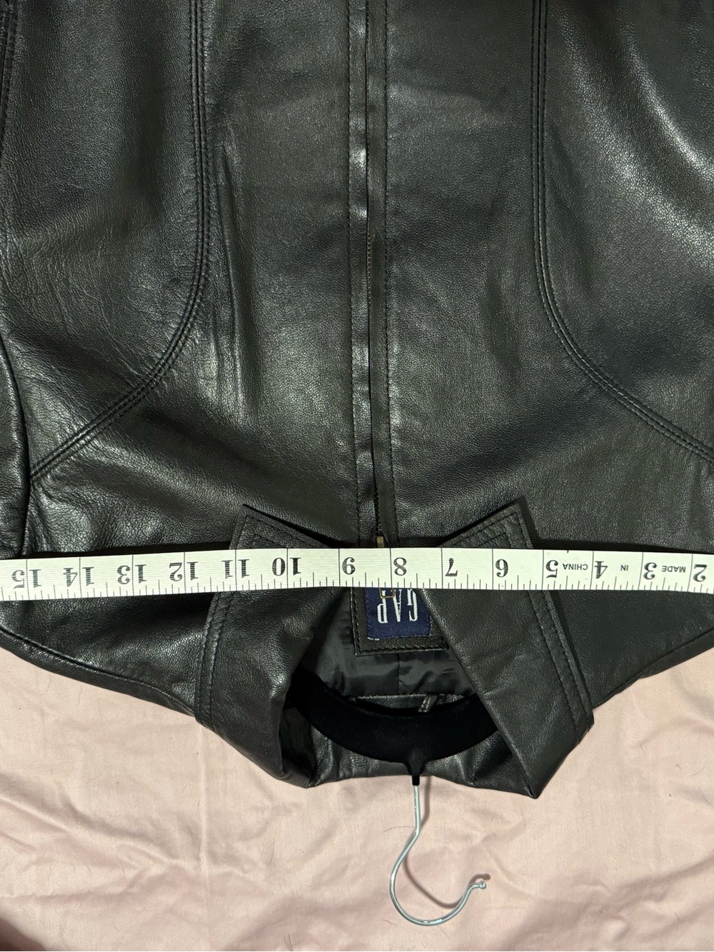 Black lightweight leather jacket, women's medium - Picture 9 of 9